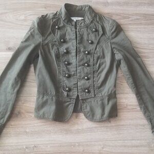 ZARA KHAKI GREEN 100% COTTON JACKET SIZE SMALL